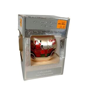 Satin Santa Ornament Unbreakable Vintage Christmas Memories Collection 1987 Box